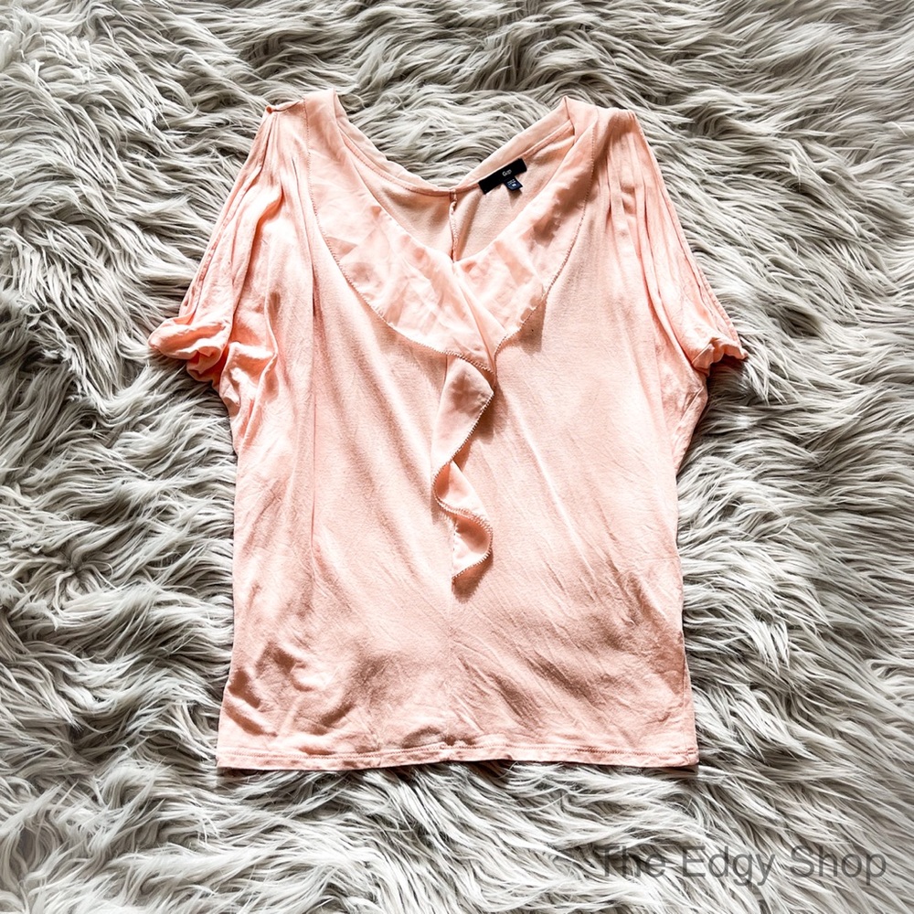 Gap | Chiffon Ruffle Front V-Neck Tank Top Blouse - Picture 1 of 7